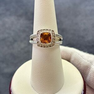 David Yurman Petite Albion Ring with Citrine & Diamonds 7